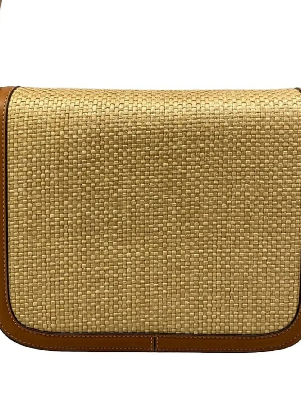 CELINE Classic Medium 189172CBS.02NT Natural Tan Raffia Calf Shoulder Bag